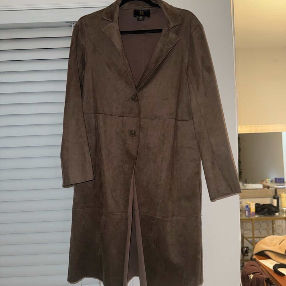 House of Harlow 1960 Chocolate Suede Trench Coat